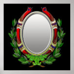 Oval Mirror Olive Branch Print