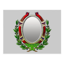Oval Mirror Olive Branch Print Post Card