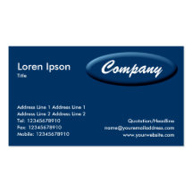 Oval Panel - Blue Business Card Template