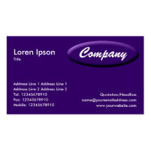 Oval Panel - Dark Violet Business Cards