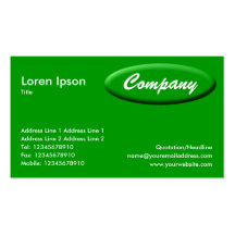 Oval Panel - Green Business Card Templates