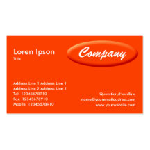 Oval Panel - Orange Business Card Template