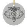 Oval Silver Caduceus RN Nurse
