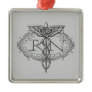 Oval Silver Caduceus RN Nurse