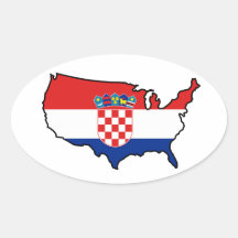 Oval Sticker: Croatian in USA