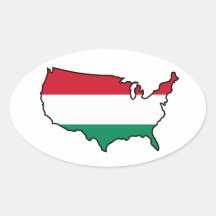 Oval Sticker: Hungarian in USA