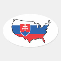 Oval Sticker: Slovak in USA
