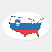 Oval Sticker: Slovenian in USA