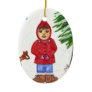 Oval Winter Friends Ornament with saying