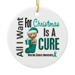Ovarian Cancer All I Want For Christmas Ornaments
