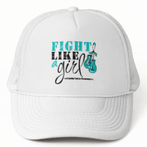 Ovarian Cancer Awareness Fight Like a Girl Trucker Hat