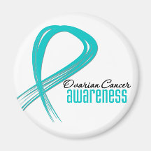 Ovarian Cancer Awareness Grunge Ribbon Magnets