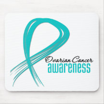 Ovarian Cancer Awareness Grunge Ribbon Mouse Mat