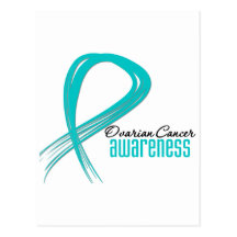 Ovarian Cancer Awareness Grunge Ribbon Postcards