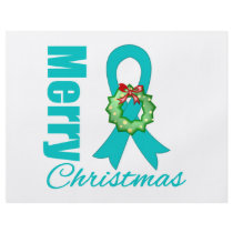 Ovarian Cancer Awareness Merry Christmas Ribbon Flyers