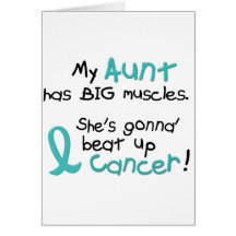 Ovarian Cancer BIG MUSCLES 1.2 Aunt Card