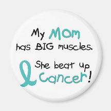 Ovarian Cancer BIG MUSCLES 1.2 Mom Refrigerator Magnets