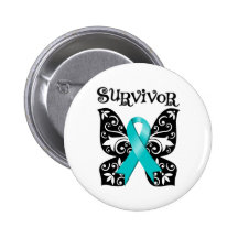 Ovarian Cancer Butterfly Survivor Buttons