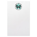 Ovarian Cancer Butterfly Tribal 2 Custom Stationery