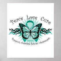 Ovarian Cancer Butterfly Tribal Poster