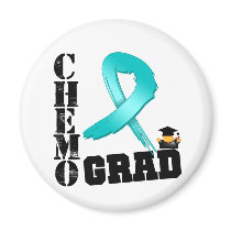 Ovarian Cancer Chemo Grad Magnet