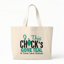 Ovarian Cancer Chick Gone Teal Canvas Bags