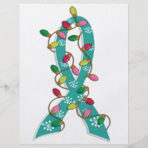 Ovarian Cancer Christmas Lights Ribbon Flyer