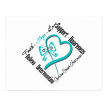 Ovarian Cancer Faith Hope Love Butterfly Post Card