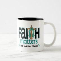 Ovarian Cancer Faith Matters Cross 1 Coffee Mugs