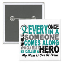 Ovarian Cancer Hero Comes Along MOM Pin