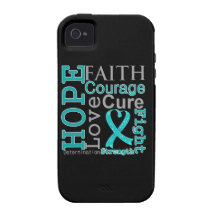 Ovarian Cancer Hope Faith Motto Case For The iPhone 4