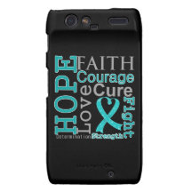 Ovarian Cancer Hope Faith Motto Droid RAZR Cases