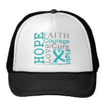 Ovarian Cancer Hope Faith Motto Hat