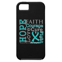 Ovarian Cancer Hope Faith Motto iPhone 5 Case