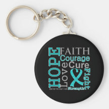 Ovarian Cancer Hope Faith Motto Key Chains
