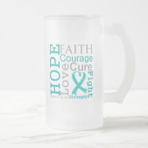 Ovarian Cancer Hope Faith Motto Mug
