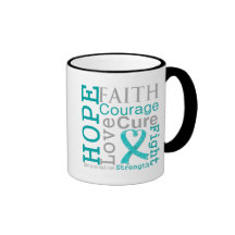 Ovarian Cancer Hope Faith Motto Mug