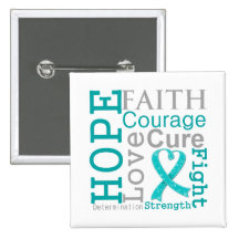 Ovarian Cancer Hope Faith Motto Pins