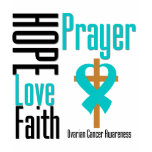 Ovarian Cancer Hope Love Faith Prayer Cross t-shirts