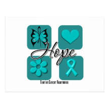 Ovarian Cancer Hope Love Inspire Awareness Post Cards