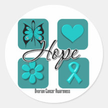 Ovarian Cancer Hope Love Inspire Awareness Sticker