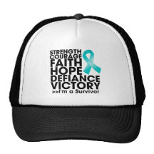 Ovarian Cancer Hope Strength Victory Mesh Hats