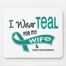 Ovarian Cancer I WEAR TEAL FOR MY WIFE 42 Mouse Pad