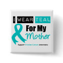 Ovarian Cancer I Wear Teal Ribbon For My Mother buttons