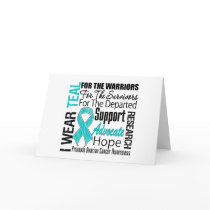 Ovarian Cancer I Wear Teal Ribbon TRIBUTE Card