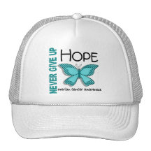 Ovarian Cancer Never Give Up Hope Butterfly 4.1 Mesh Hats