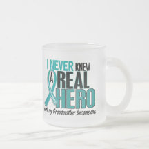 Ovarian Cancer NEVER KNEW A HERO 2 Grandmother Coffee Mugs