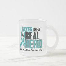 Ovarian Cancer NEVER KNEW A HERO 2 Mom Coffee Mug