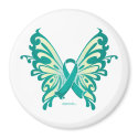 Ovarian Cancer Ribbon Butterfly magnets