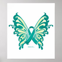 Ovarian Cancer Ribbon Butterfly Posters
